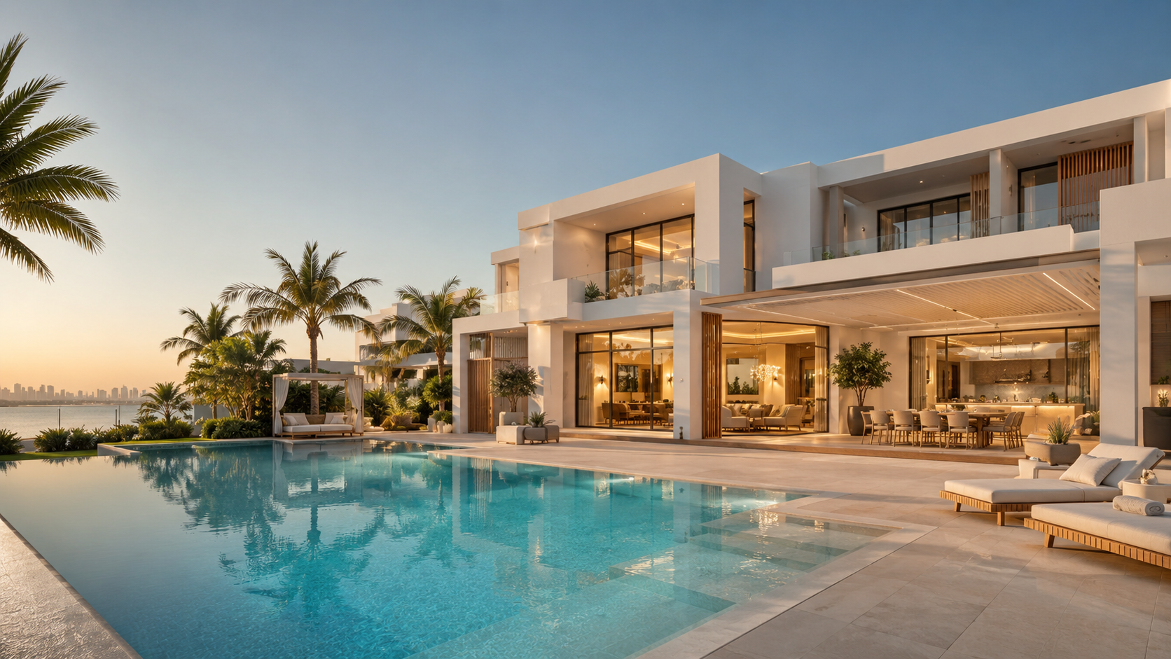Automated pool management system installed at a luxury private villa
